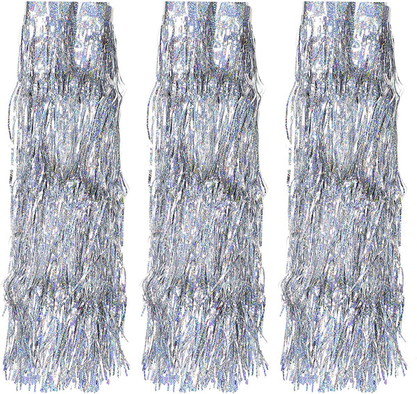 Tinsel Icicles Tinsel Fringe Garland - 20 in X 20 Ft Long Metallic Tinsel  Foil Fringe Banner for Christmas Tree Xmas Holiday Party Decoration